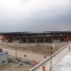 Detailed view of the stadium roof development at the Southeast Asian Games venue in Clark, Philippines.