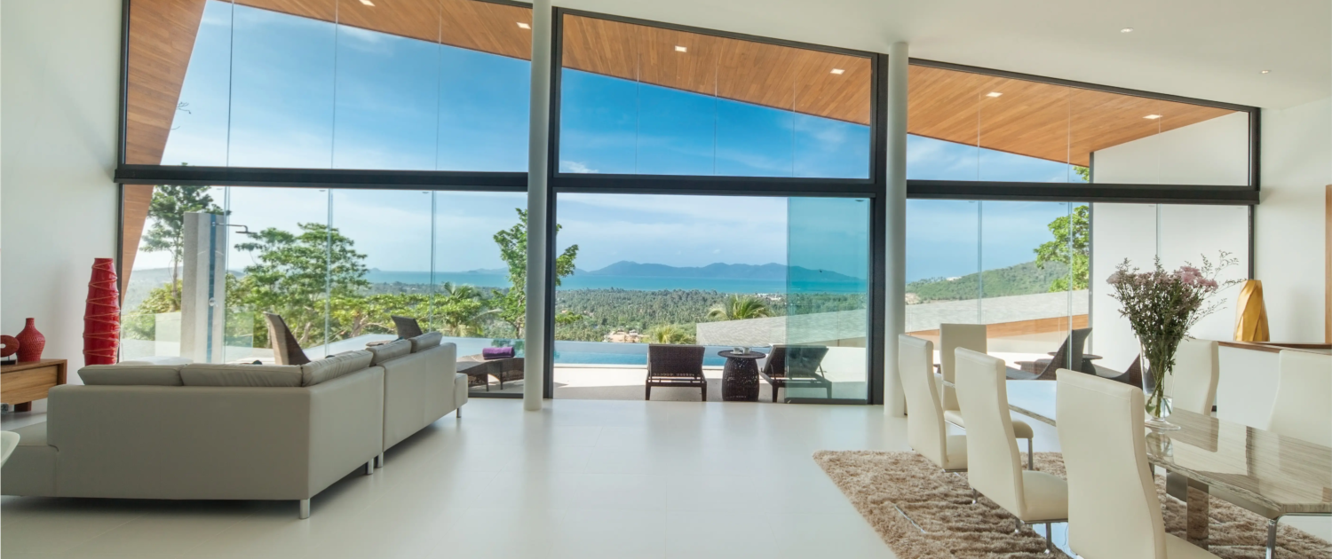 Sunflex SF 20 Frameless Sliding Doors – Experience maximum transparency with our premium all-glass sliding system, perfectly designed for modern architecture in Thailand.